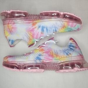 La Sheelah Flow-19 Stretch Elastic Mesh Lace Up Air Bubble Cushion Sneaker Multi